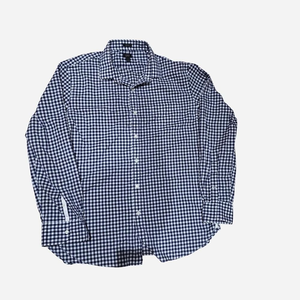 J.Crew Ludlow 120s 2 ply Men's Size XL white and blue gingham